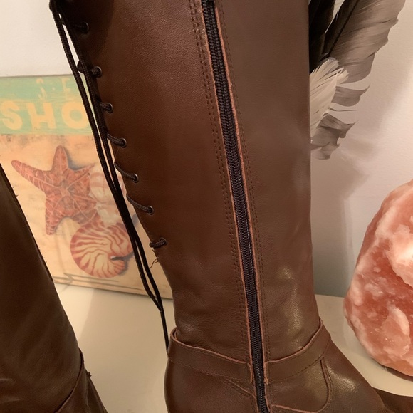 Martino tan leather lace boots size 8 - Picture 5 of 11